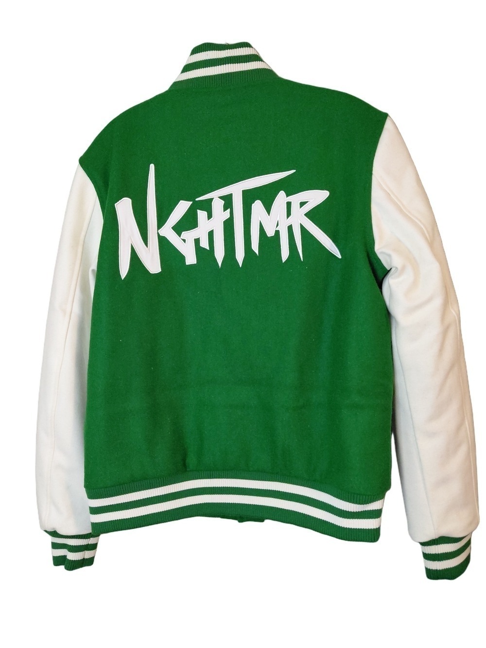 NWT Southern Gents Varsity Jacket Green White Wool Streetwear Size 34 - Picture 3 of 16